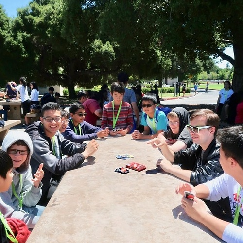 In our free time, playing an intense game of UNO! 