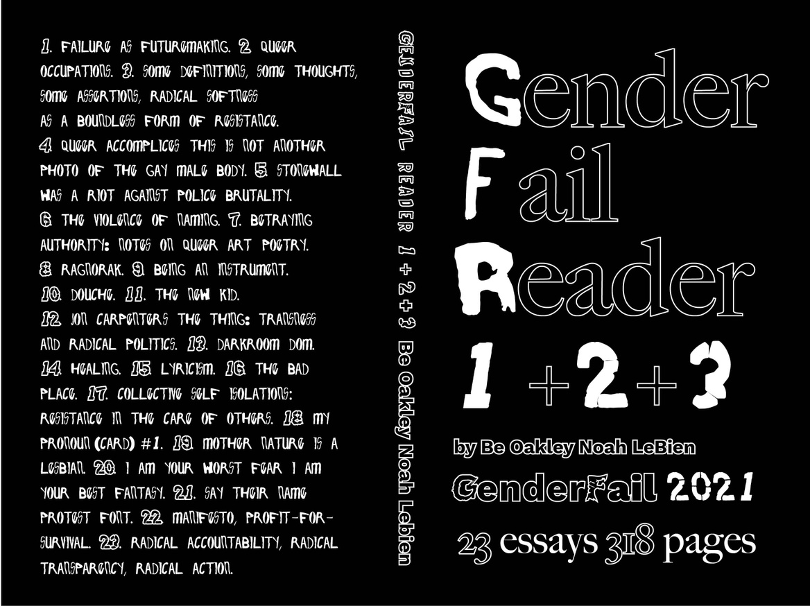 GenderFail Reader 1 + 2 + 3  23 Essays 318 Pages [Second Edition]