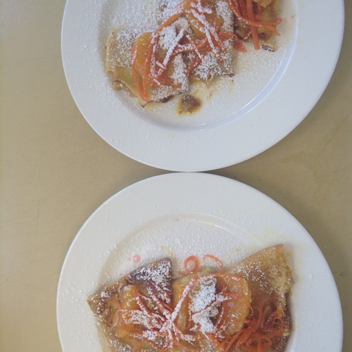 We made crêpes on the third day of the program which had orange slices and an orange syrup on top.