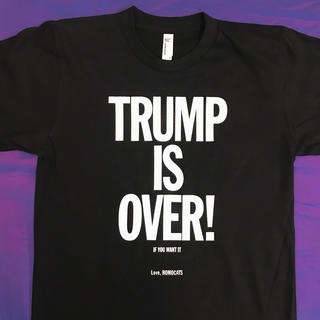 HOMOCATS: TRUMP IS OVER T-Shirt in Black and White [Small]
