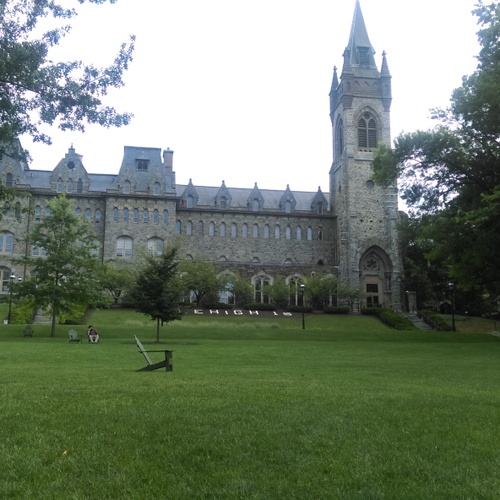 View while relaxing on Lehigh lawn