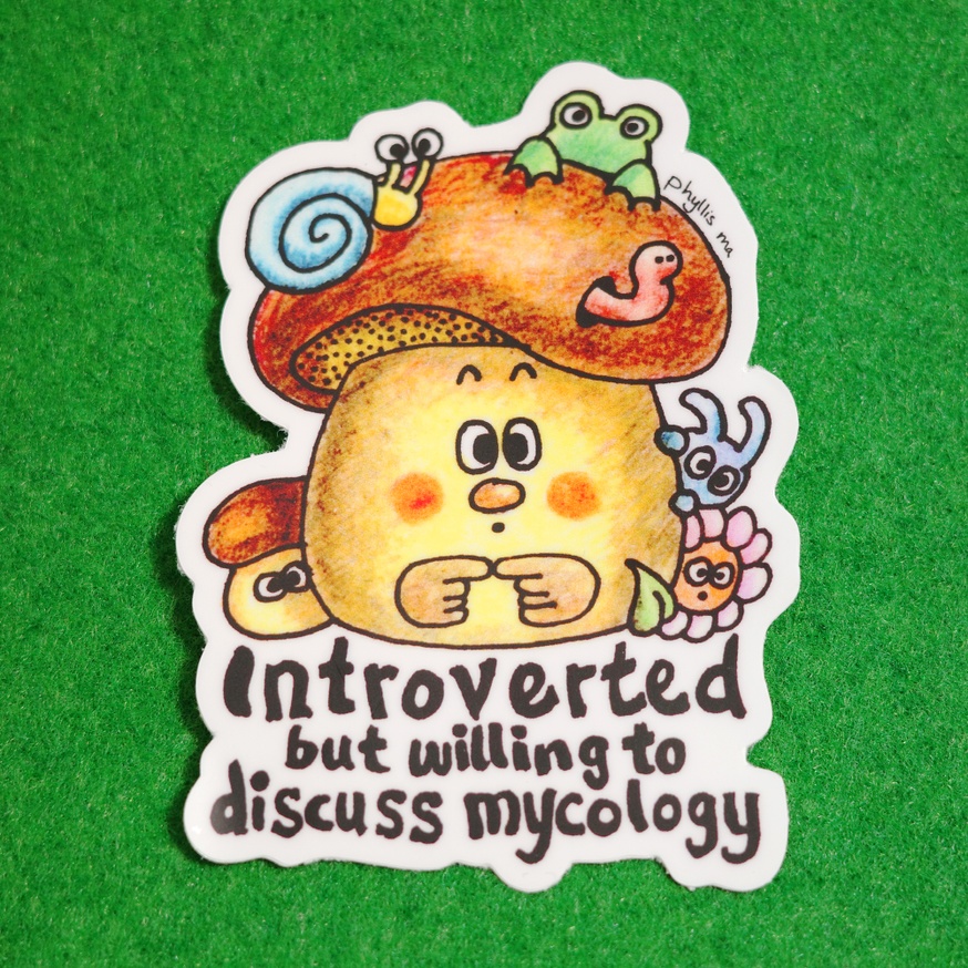 Introverted Mushroom Sticker