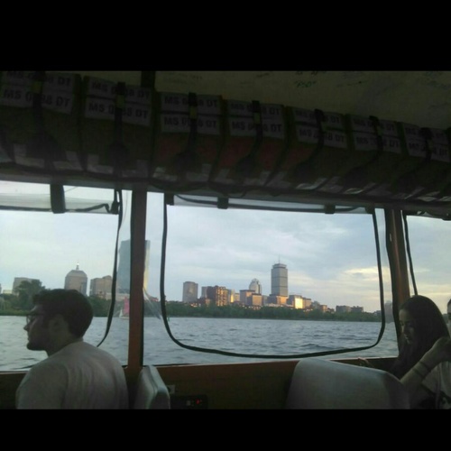 Boston skyline from the middle of the Charles River