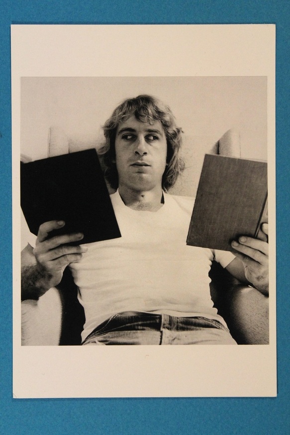 Reading Two Books 1971 Postcard