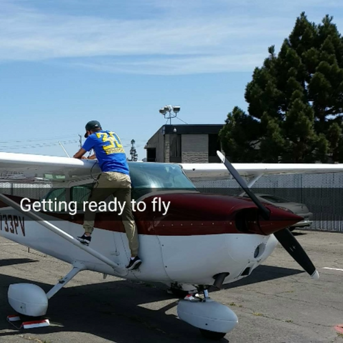Doing a pre-flight check before flying