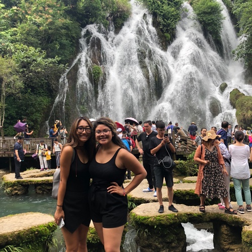 last week,  with the group visiting a waterfall 