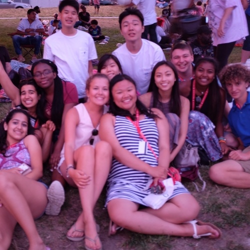 A group photo while waiting for July 4th fireworks at a park in East Providence, RI