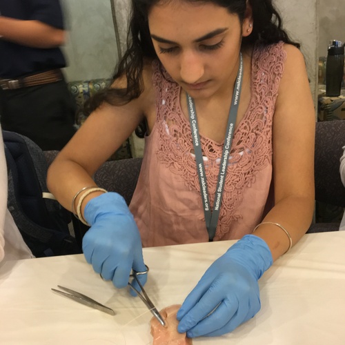 On this day, we learned how to suture and after many attempts I feel confident in suturing. 