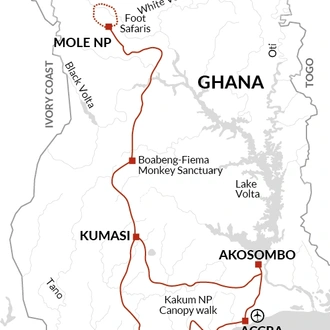 tourhub | Explore! | Best of Ghana | Tour Map