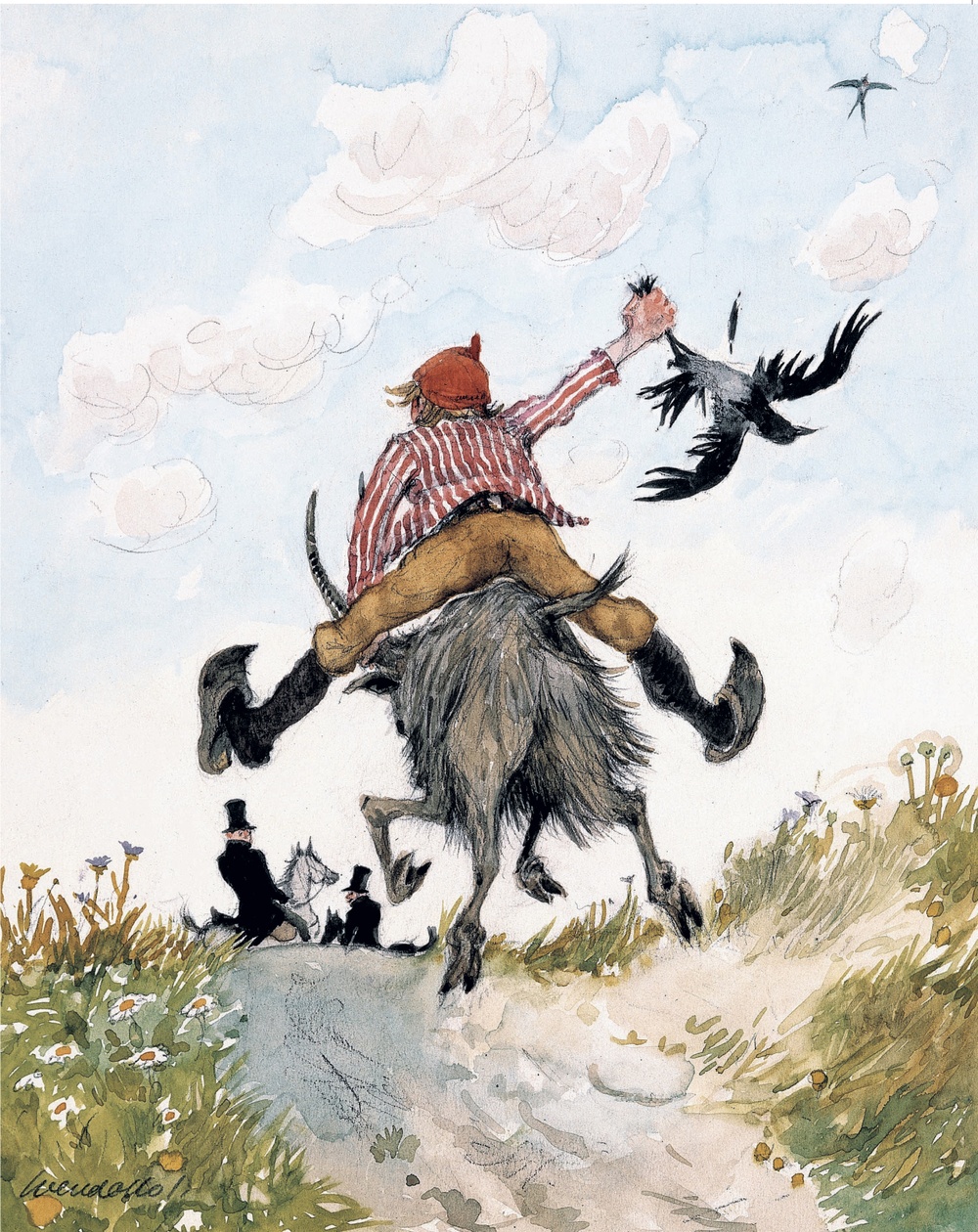 Illustration till H. C. Andersens saga Dummerjöns.  Illustration © Svend Otto S./Gyldendal