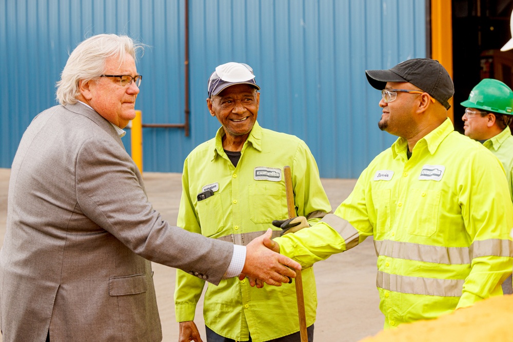 John Casella with Casella Recycling employees