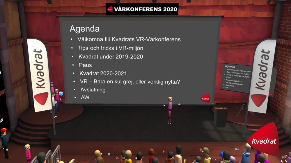 Bild från Kvadrats vårkonferens 2020 som ägde rum i Virtual Reality.