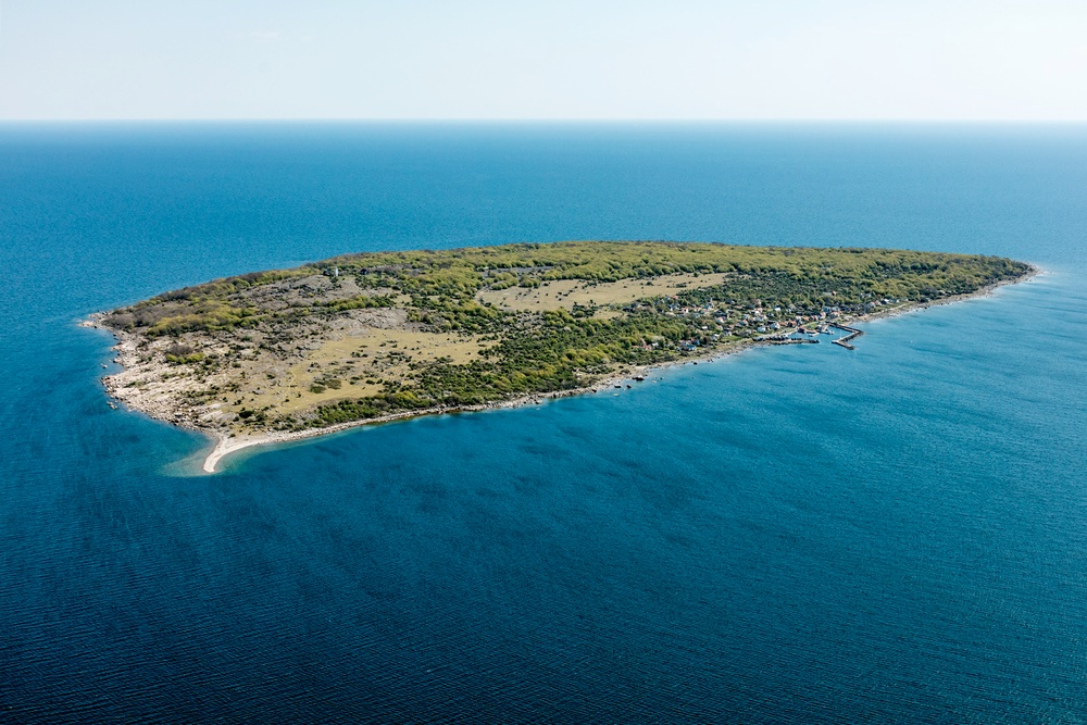 Flygbild över Hanö. Foto: Bergslagsbild