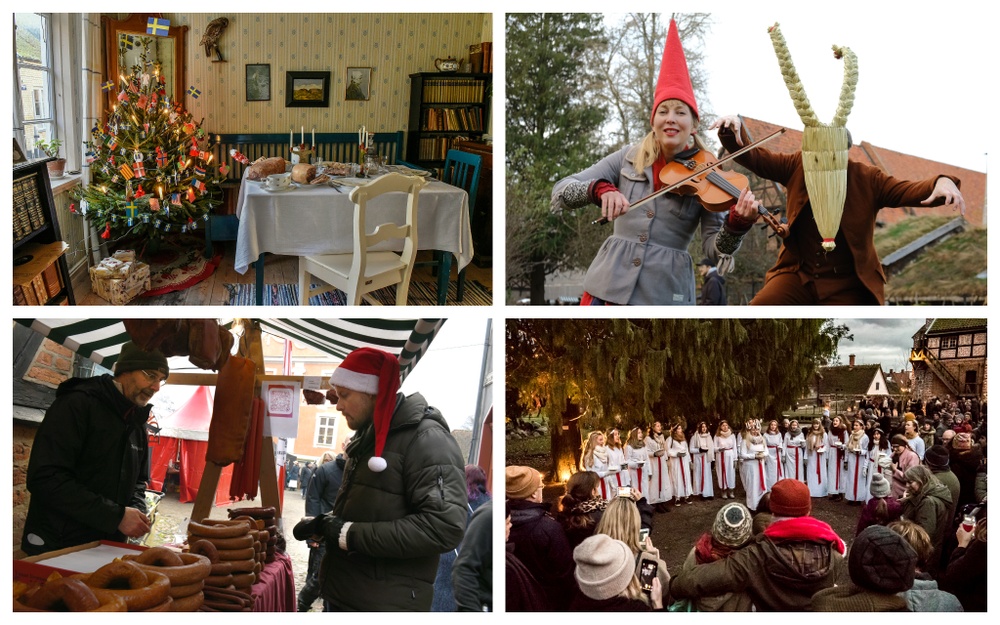 Bilder från Kulturens Julstök med julmarknad. Foto Kulturen, luciabilden foto Anders Andersson. 