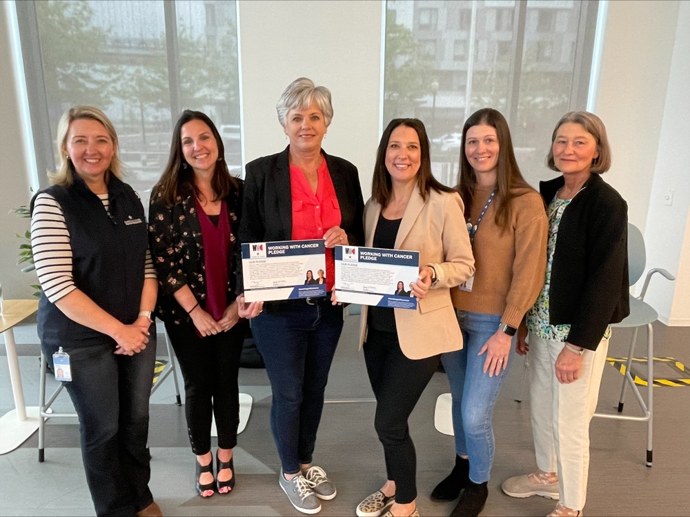 American Water ABLED EBRG members join EVP & COO Cheryl Norton and EVP & CHRO Melanie Kennedy to highlight American Water's Working with Cancer Pledge.