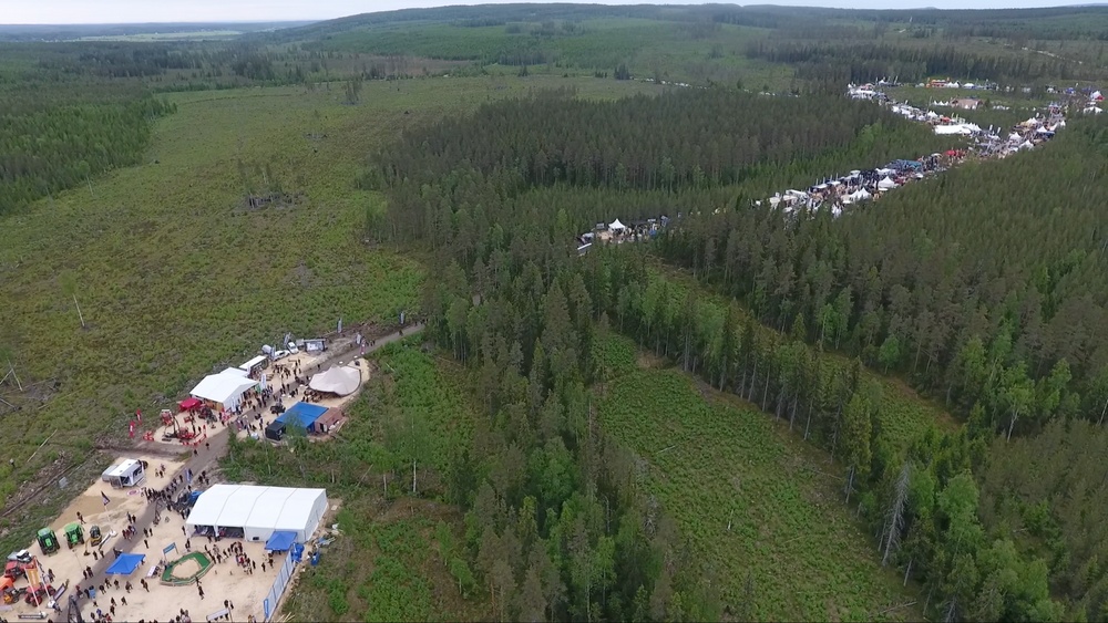 Flygbild över Skogsnoliasmässområde som är det samma som under förra mässan.