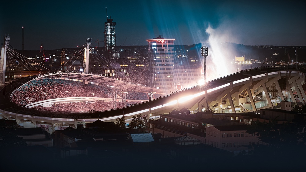 Ullevi i kvällssken. Foto: Scandsports