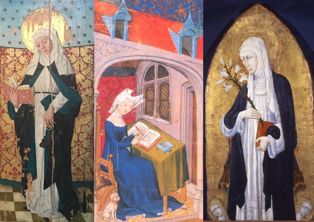 Heliga Birgitta, Christine de Pizan och Katarina av Siena var några av de få kvinnor på medeltiden som skrev.