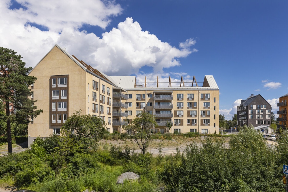 I Stora Sköndal utanför Stockholm ligger Ikano Bostads första egenutvecklade vårdfastighet med 74 vårdlägenheter. Foto: Erik G Svensson