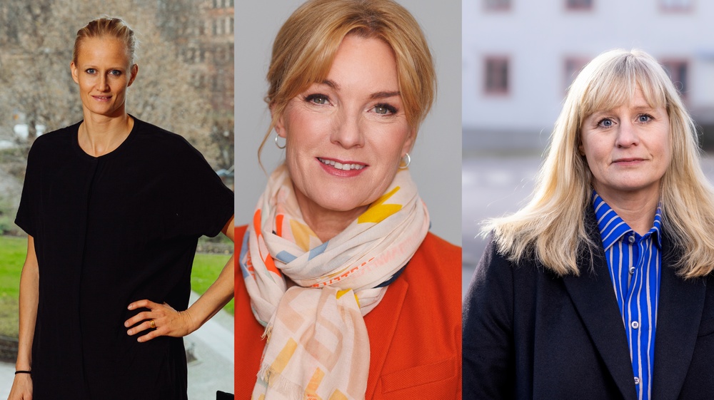 Pressbild på Carolina Klüft, Kristina Sparreljung och Åse Henell