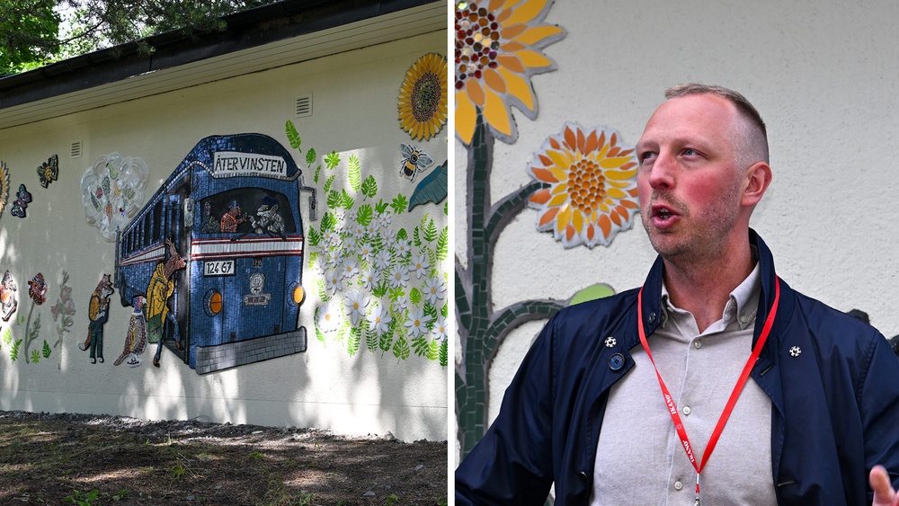 Invigning mosaikvägg Jim Gustafsson, förvaltare på Ikano Bostad