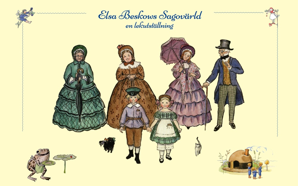 Elsa Beskows sagovärld – en lekutställning. Illustrationer © Elsa Beskow, collage av Kulturen. 