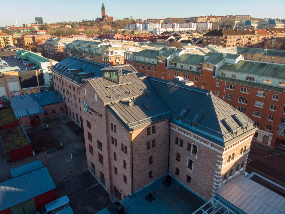 Kronans bryggeri är en ståtlig byggnad mitt i Majorna.