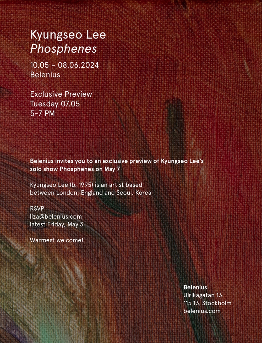 Invitation - Belenius presents Kyungseo Lee "Phosphenes"