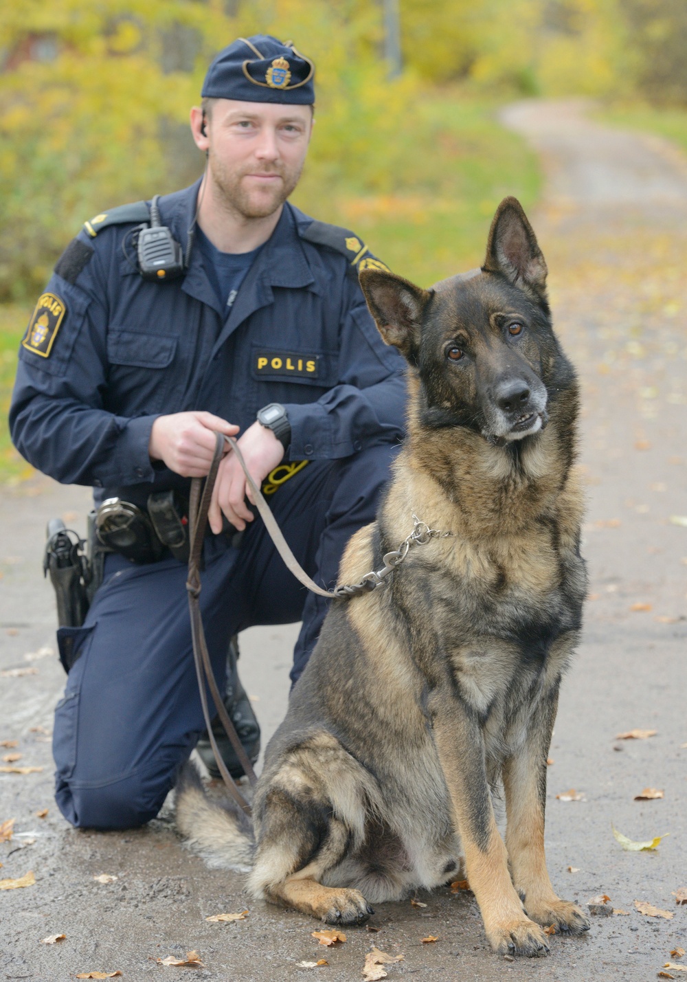 Memorix Äxit är Årets polishund 2021. Här tillsammans med sin fölrare Adrian Wallin. Foto: Johan Frick-Meijer