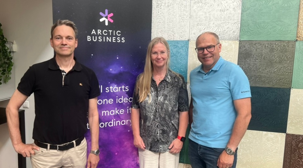 Från vänster, Stefan Lundblom, Kristina Öhman och Jens Lundström Arctic Business. 