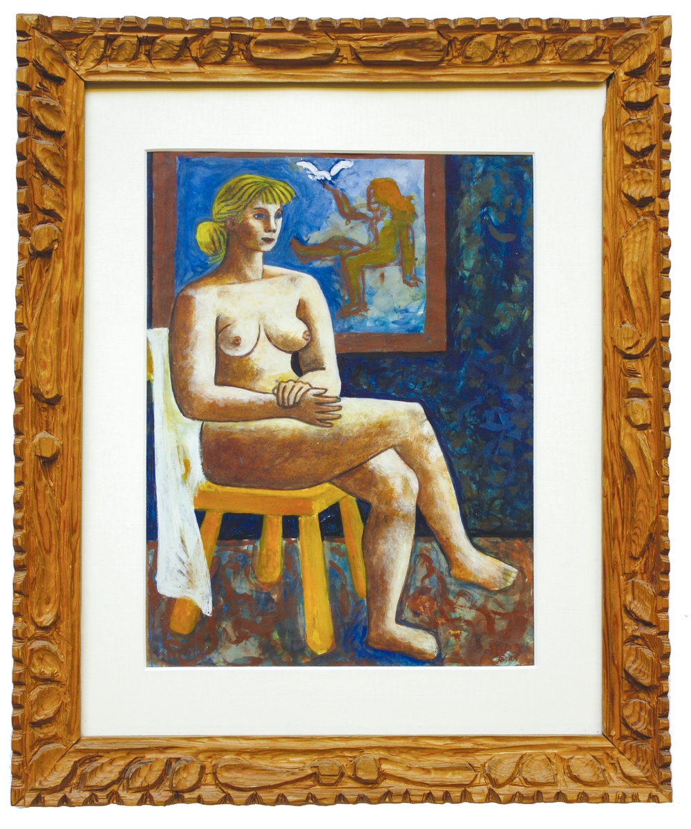 Bror Hjorth, Margareta (naken), 1951. 
Akvarell/gouache på papper, 32 x 24 cm.