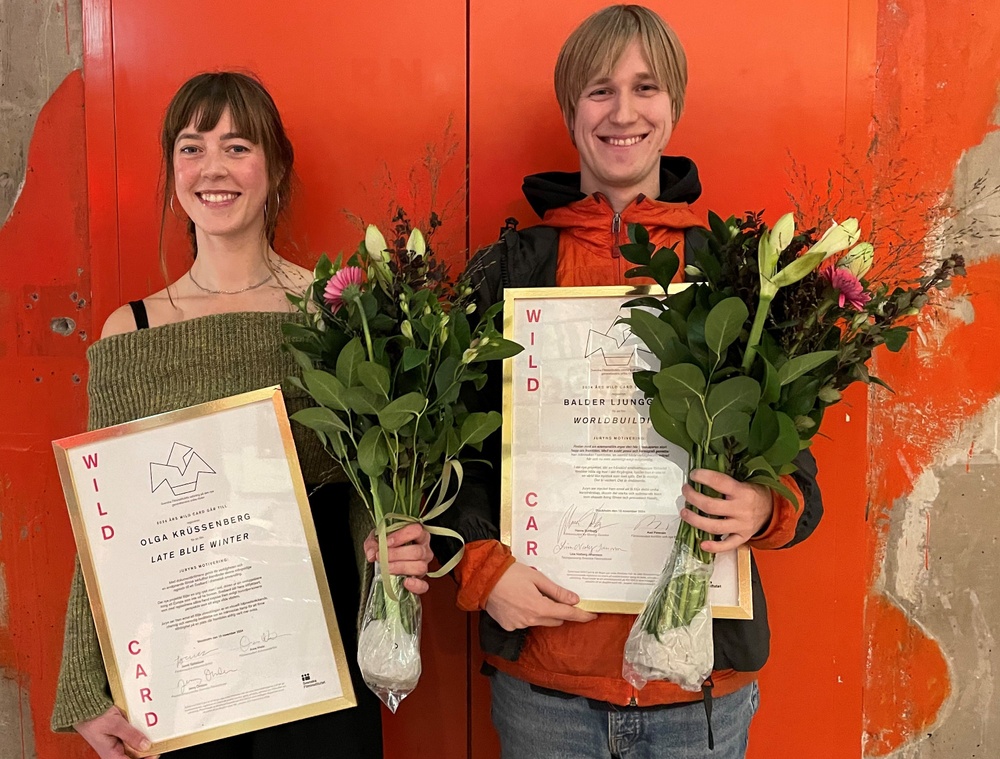 Glada vinnare - Olga Krüssenberg och Balder Ljunggren. Foto: Svenska Filminstitutet