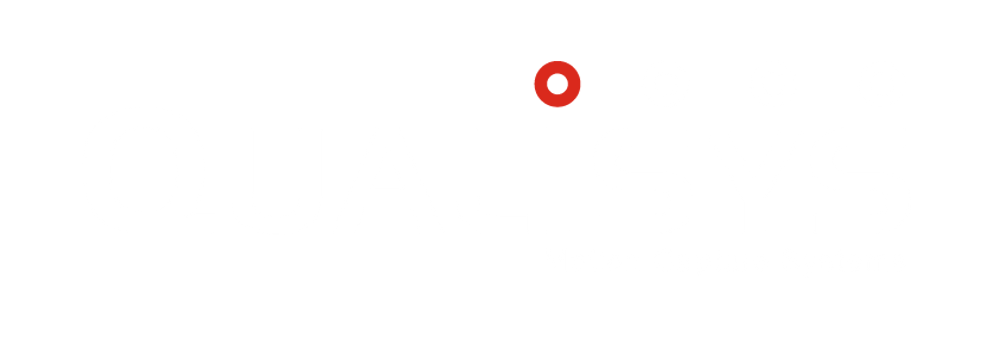 Qualisys Logo White Red Byline