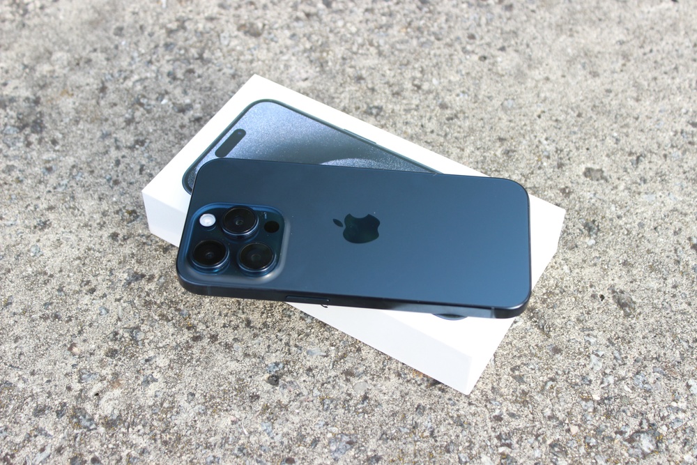 Picture of a dark blue iPhone
