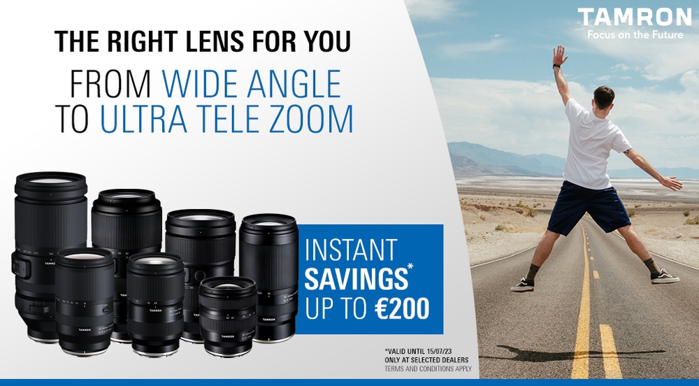 Tamron Ireland Instant Savings Promotion on seven zoom lenses