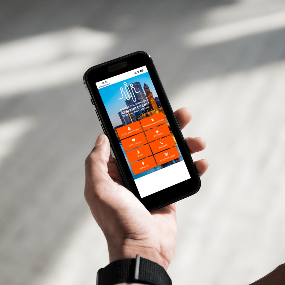 Svenska stadskärnors App - Boka dina aktiviteter till årets konferens.