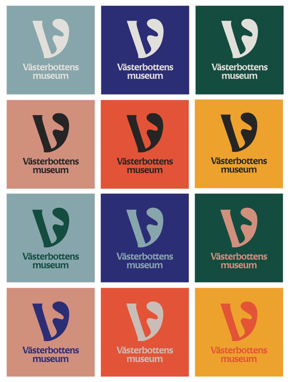 Västerbottens museums logotyp med färger