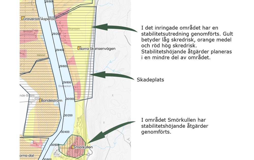 Kartbild med förklarande text.