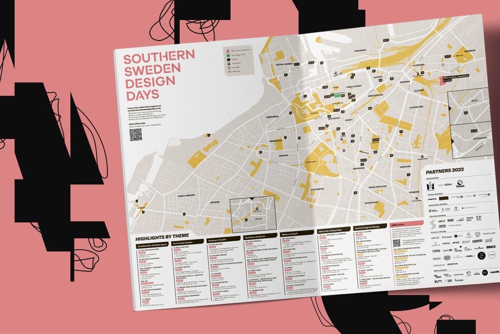 Map over Malmö filled with program activities