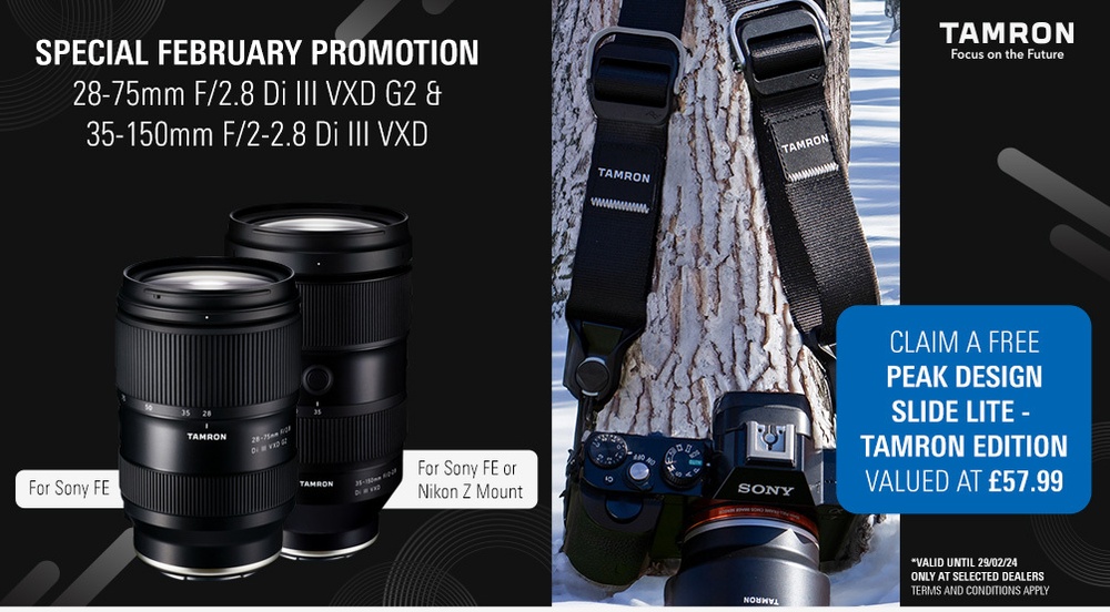 Special Tamron promotion with a free Peak Design Tamron Edition strap