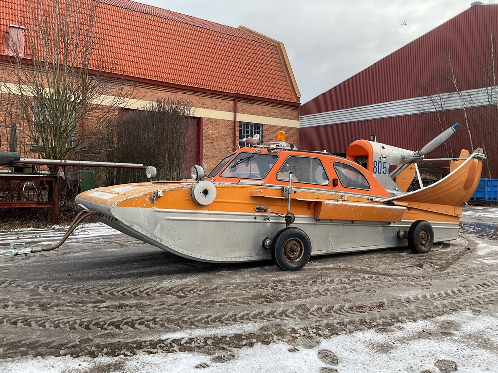 Hydrokoptern, som nyligen auktionerats på Klaravik. Nu hamnar den åter i upfinnarfamiljens ägo.