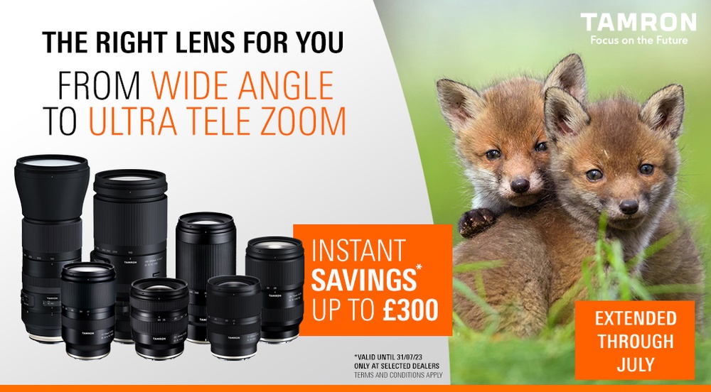 Tamron UK Instant Savings Promotion extended through July