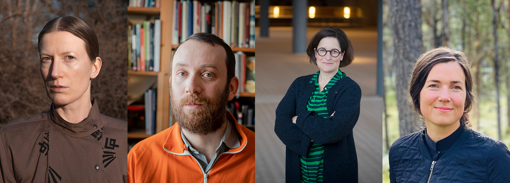 Det utvalda teamet i utlysningen För allmänt bruk. Från vänster: Jenny Nordmark, foto: Josefina Nordmark. Johannes Samuelsson, foto: Johannes Samuelsson. Åsa Hallén, foto: Lars Sjöqvist. Maja Hallén, foto: Annelie Jönsson.