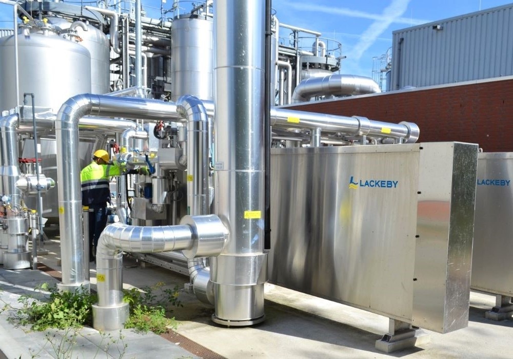 Heat exchangers in biogas plant