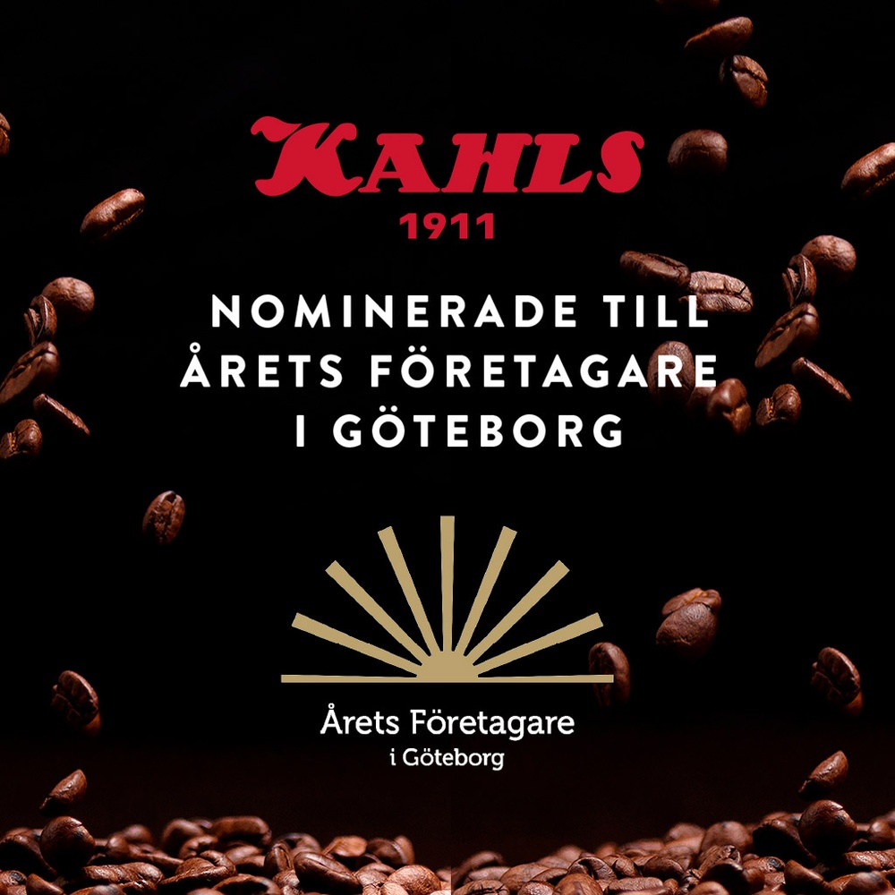 Vi är stolta att meddela att Kahls Kaffe, under ledning av vår VD Peter Goodman och ägare Mats Nilsson, är en av de tre nominerade till Årets Företagare Göteborg 2023. Denna nominering är ett bevis på vårt engagemang, passion och hårt arbete....