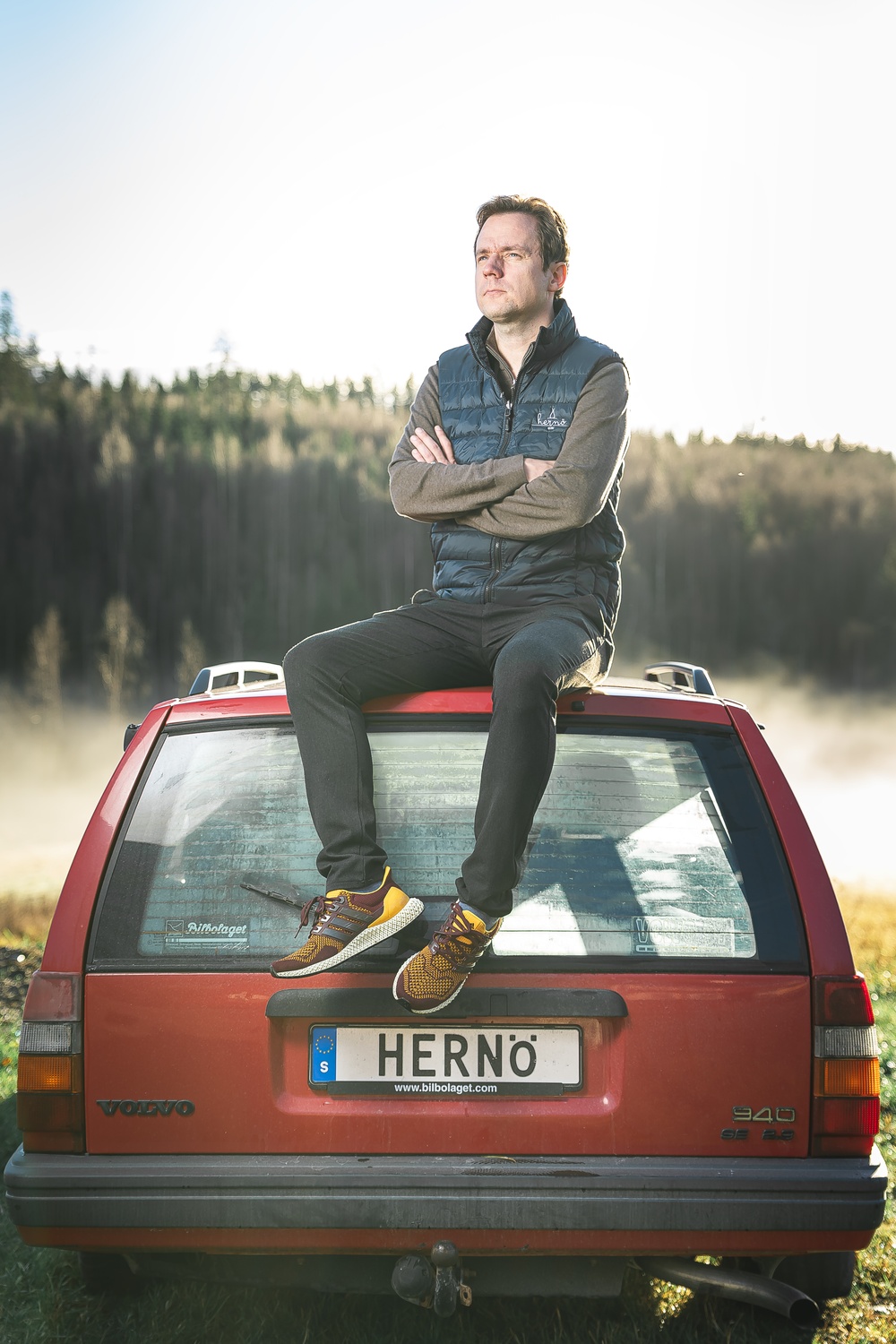 Founder and Master Distiller, Hernö Gin. Jon Hillgren with his favourite car.