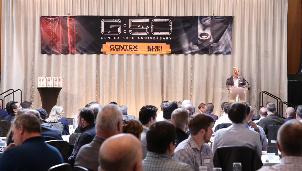 Vice President of Purchasing and Supply Chain Randy Pappal presents at the Gentex Supplier Conference.