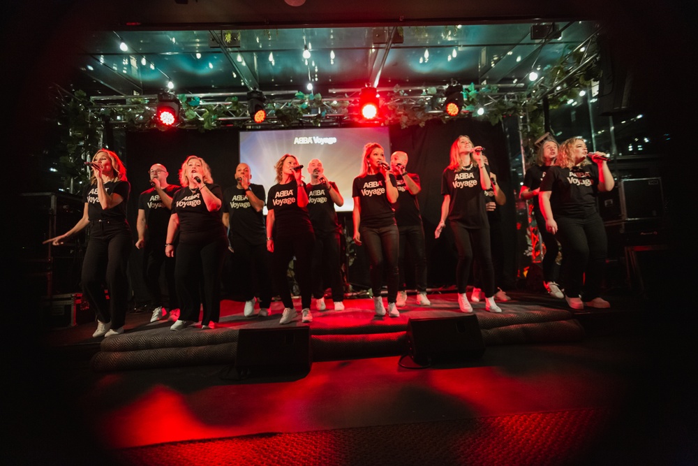 ABBA The Museum/Choir Singing on stage at ABBA The Museum during the release of the album ABBA Voyage November 5, 2021.