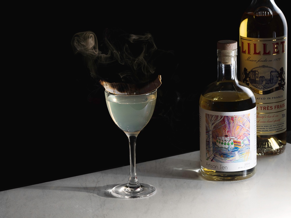 The Vesper Martini is the famous drink ordered by James Bond in Casino Royale. We have taken it further, with a historical interpretation of the fact that the village of Dala was burnt down 300 years ago by the Russians. No blame. And peace on earth. Oh, holy smokes! This is real art.

Ingredients
50 ml Hernö Artisan Ten Gin
15 ml Vodka
10 ml Lillet Blanc
birch-bark

Preparation
Add Hernö Artisan Ten Gin, Vodka and Lillet Blanc in a shaker or glass. Shake or stir depending on your mood. Pour into a glass smoked with birch-bark. Want to go real heavy on the smokey notes? Decorate with a burning piece of birch-bark.
