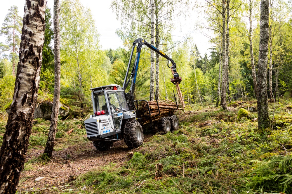 Skotning i naturvårdsbestånd med Vimek. Foto: Thomas Adolfsén